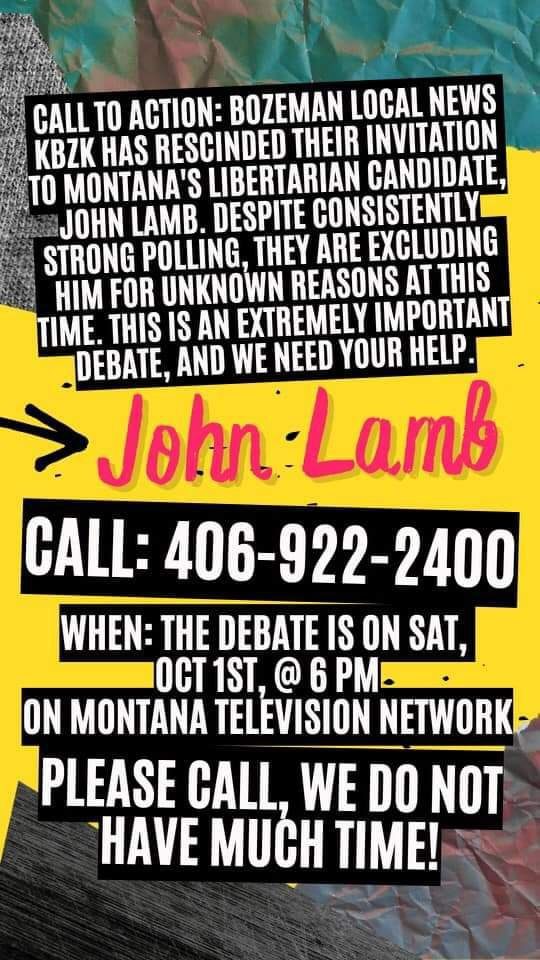 CALL TO ACTION! Bozeman MT TV Station KBZK Wrongfully Omits John Lamb